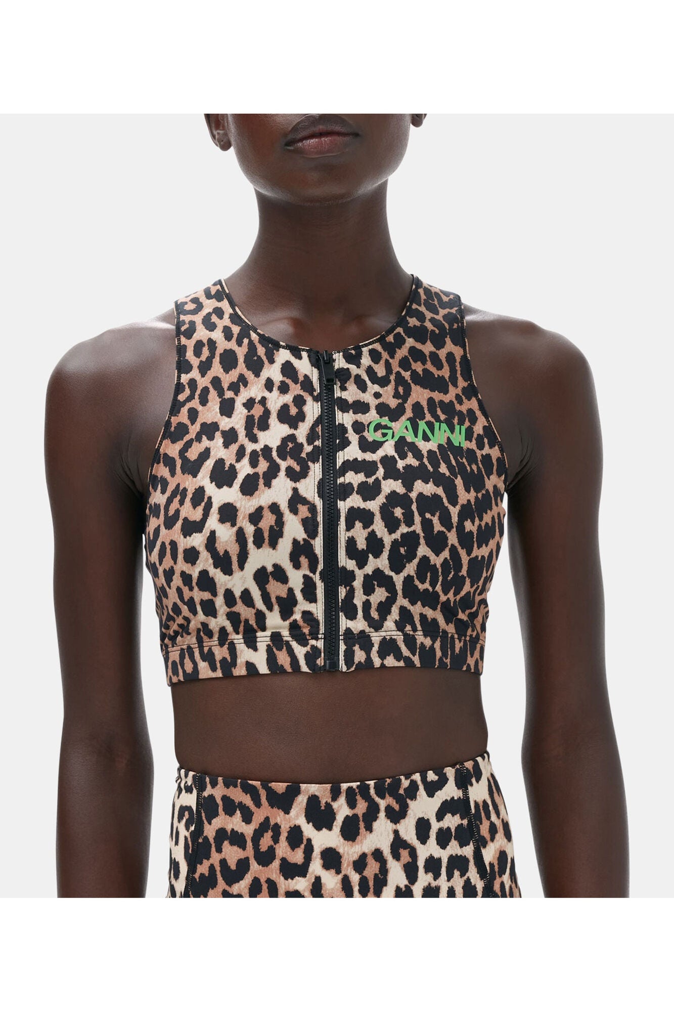 Active Racerback Zipper Top | Leopard