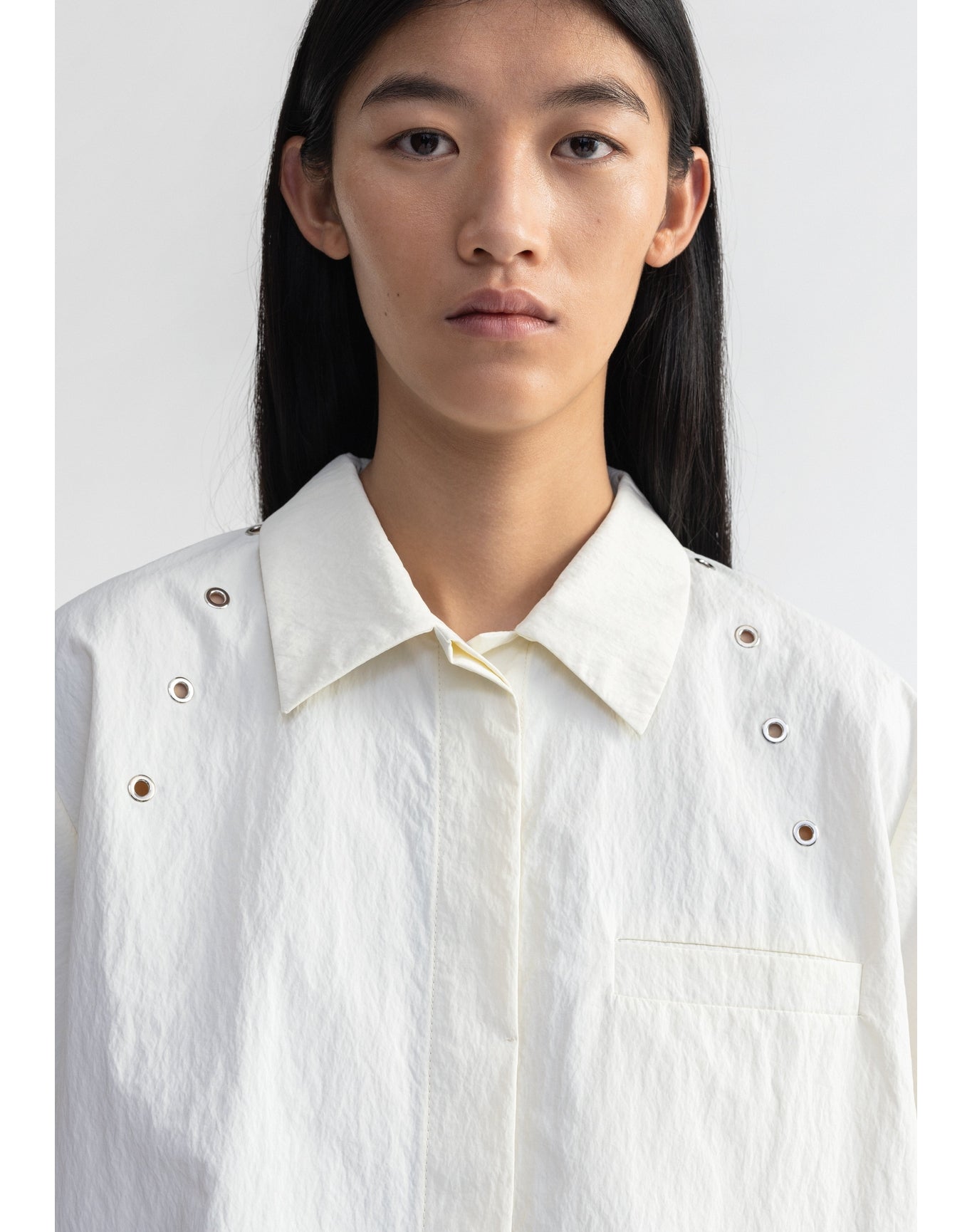 Adira | Short Sleeved Technical Shirt | Ivory