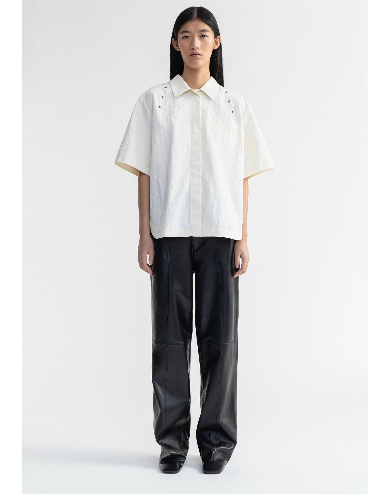 Adira | Short Sleeved Technical Shirt | Ivory