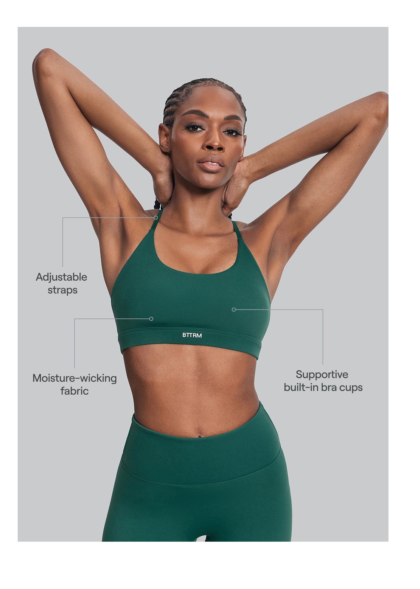 Airy Active Strap Top | Dark Moss