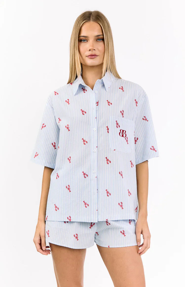 Alexea Pajama Shirt | Lobster Print