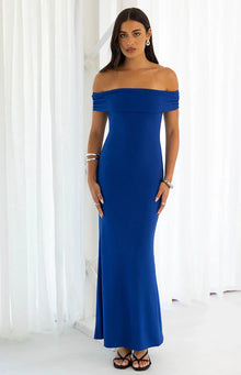 Amabella Crepe Maxi Dress | Cobalt Blue