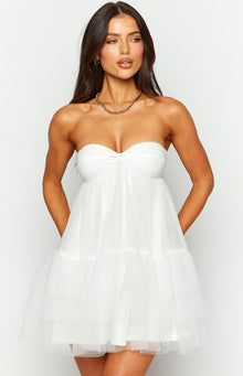 Amba Strapless Mini Dress | White