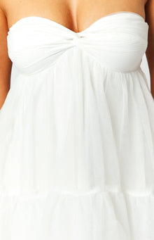 Amba Strapless Mini Dress | White