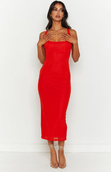 Amber Corset Formal Maxi Dress | Red