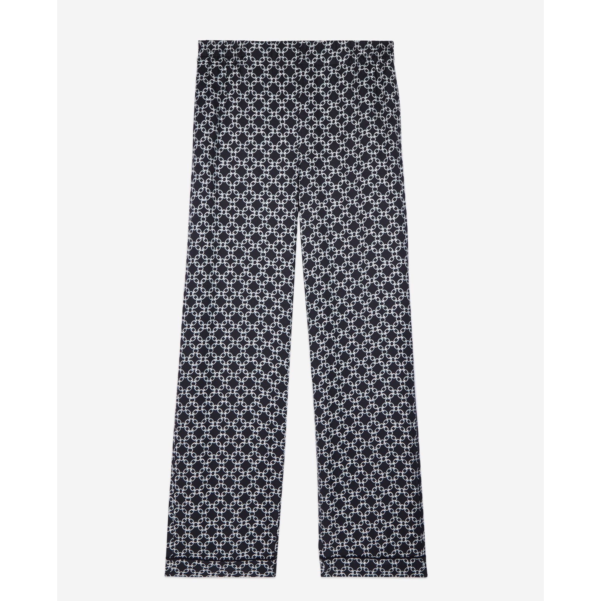 Chain Print Trousers | Women | Black x White