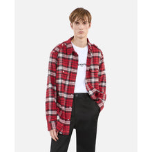 Checked Overshirt | Men | Black x Red x White