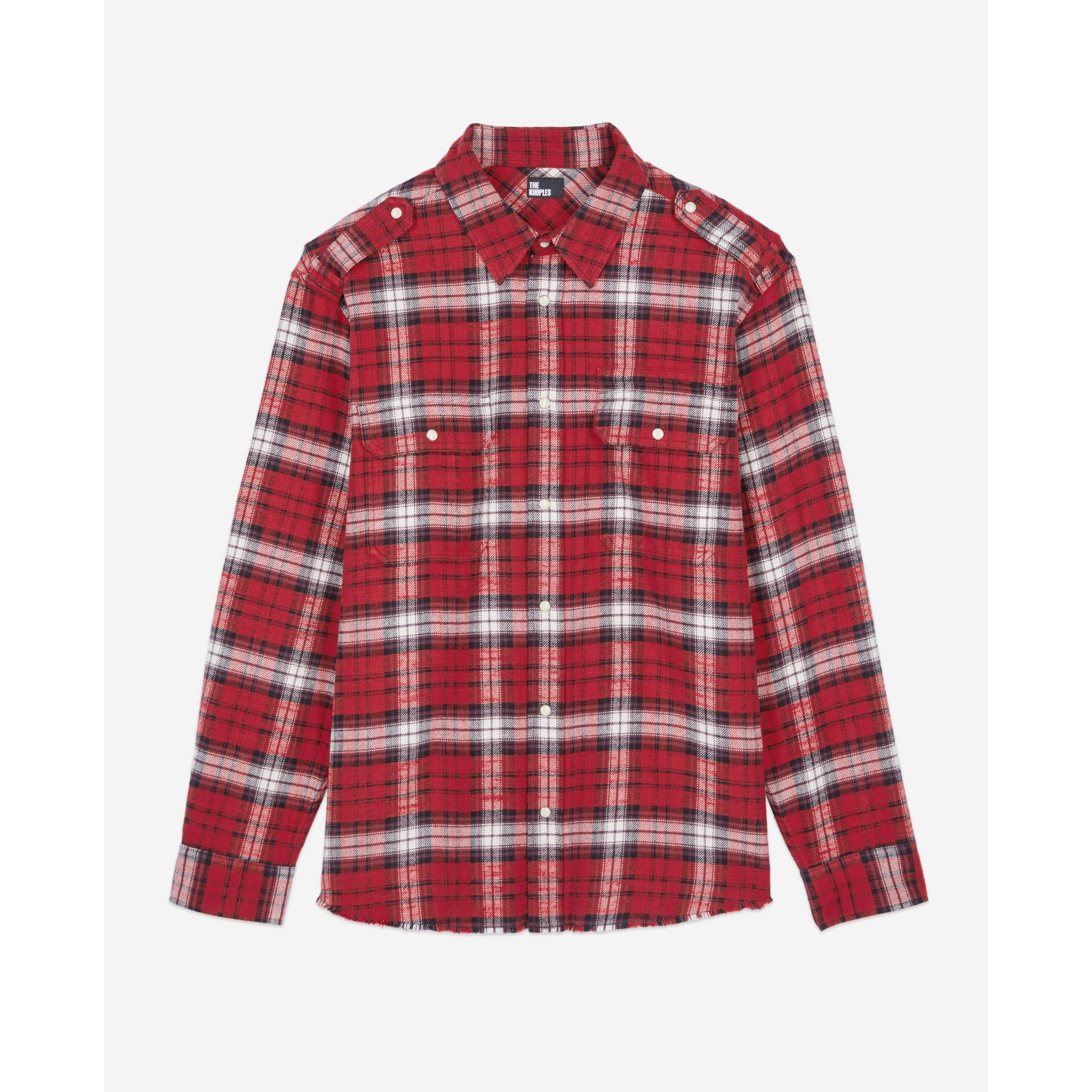 Checked Overshirt | Men | Black x Red x White