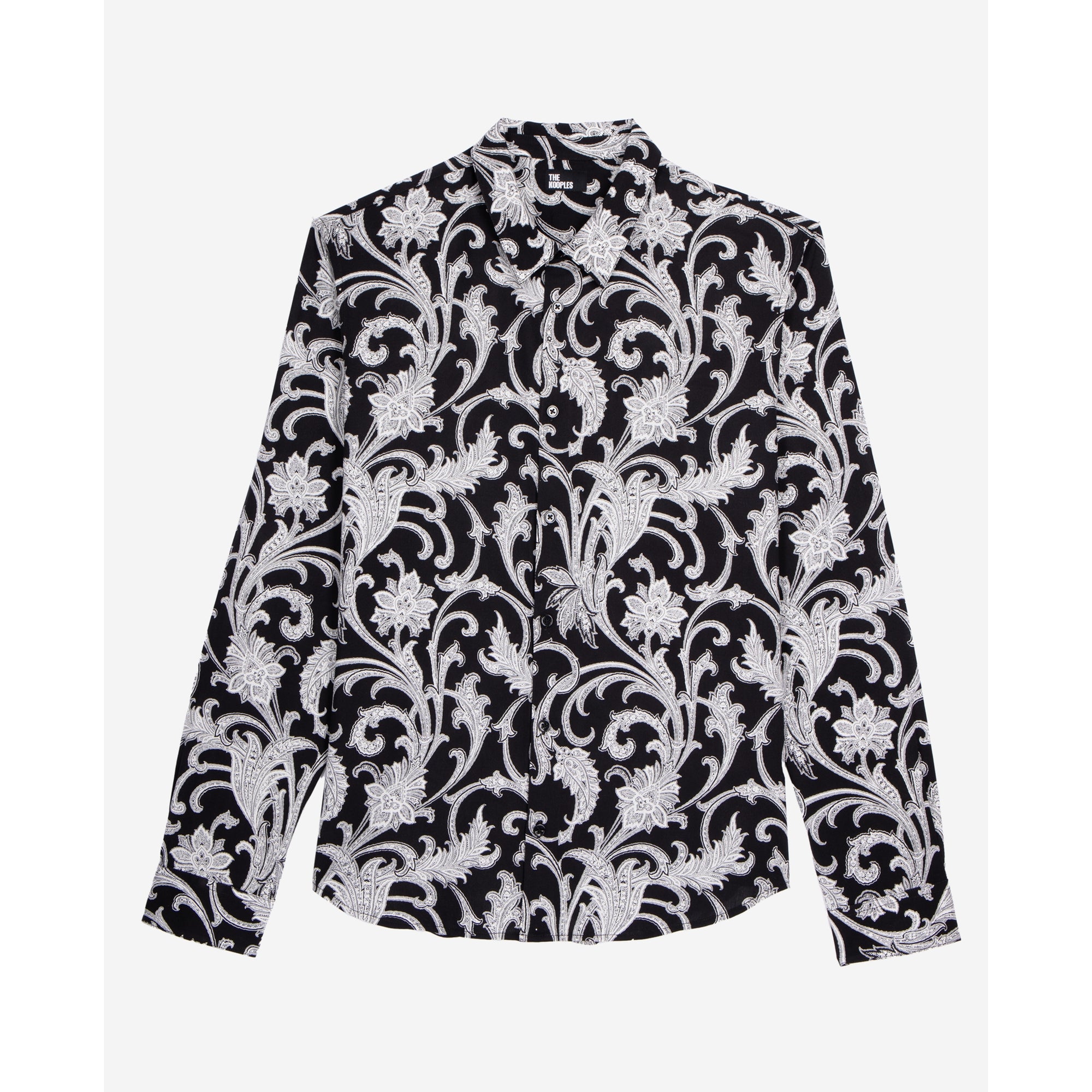 Printed Long Sleeve Shirt | Men | Black x White