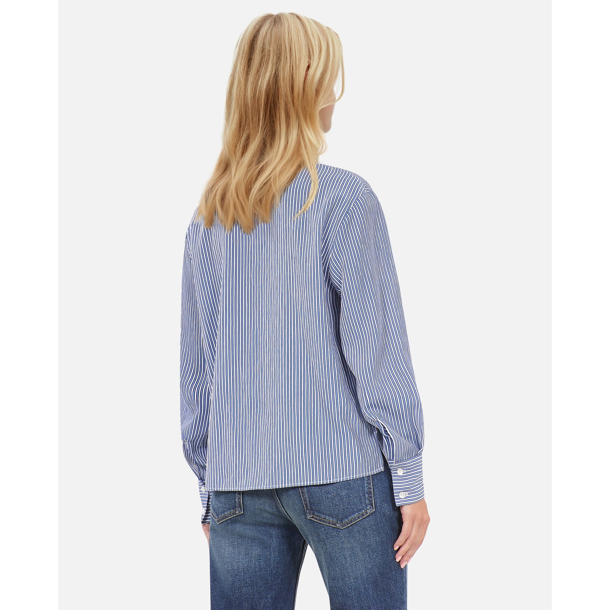 Striped Long Sleeve Shirt | Women | Blue White