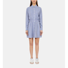 Striped Mini Shirt Dress | Women | Blue White