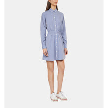 Striped Mini Shirt Dress | Women | Blue White