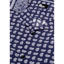 White Paisley Print Long Sleeve Shirt | Men | Blue