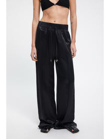 Andros | Satin Wide Leg Pants | Black