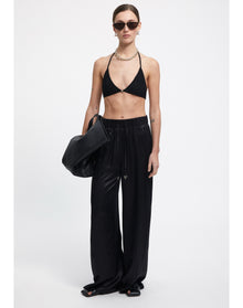 Andros | Satin Wide Leg Pants | Black