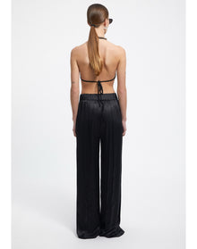 Andros | Satin Wide Leg Pants | Black