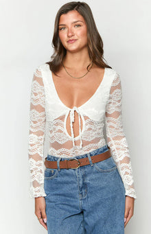 Angel Lace Bodysuit | White