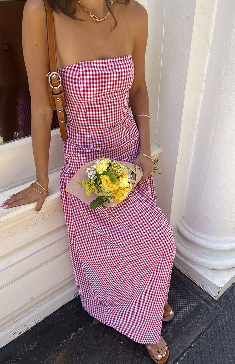 Angela Maxi Dress | Red Gingham