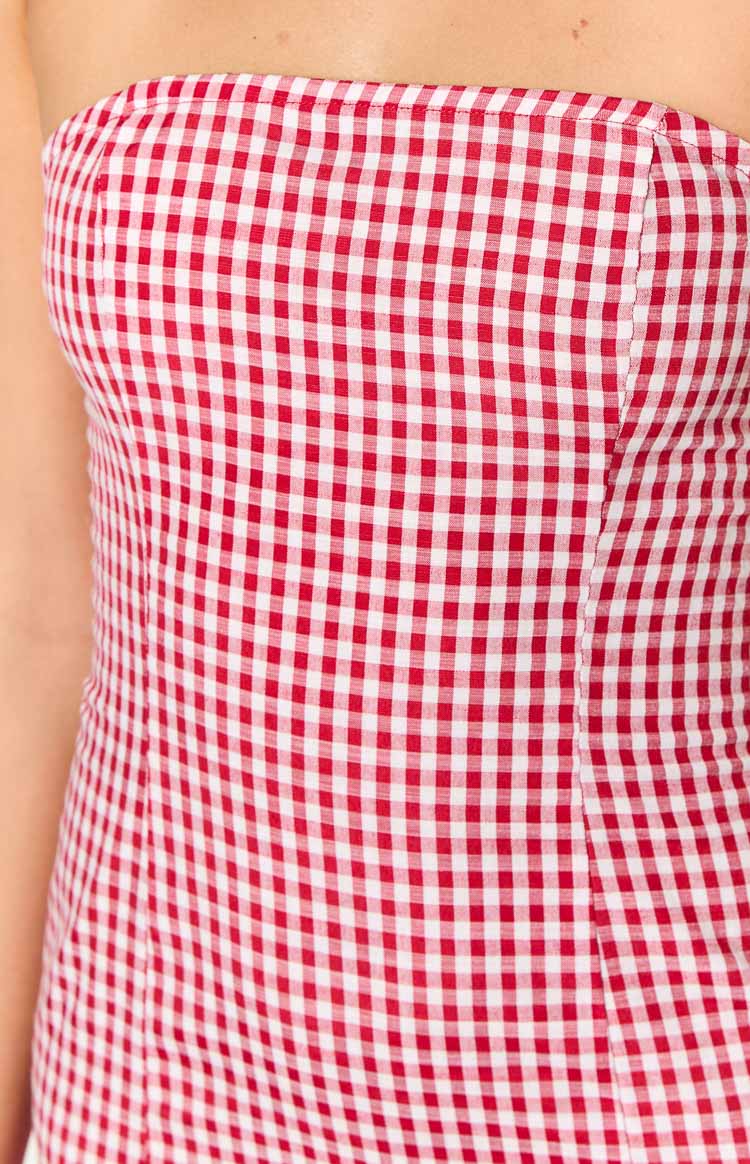 Angela Maxi Dress | Red Gingham