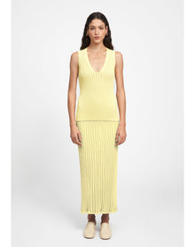 Aria | Knitted Maxi Skirt | Yellow