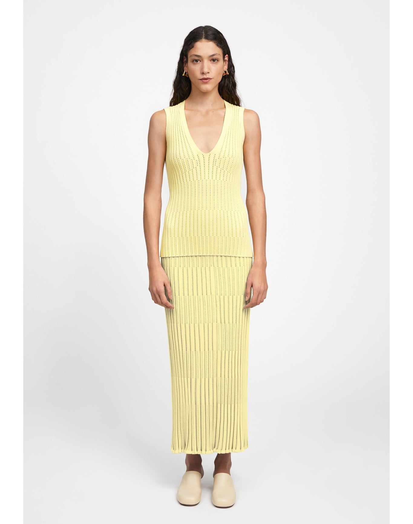 Aria | Knitted Maxi Skirt | Yellow