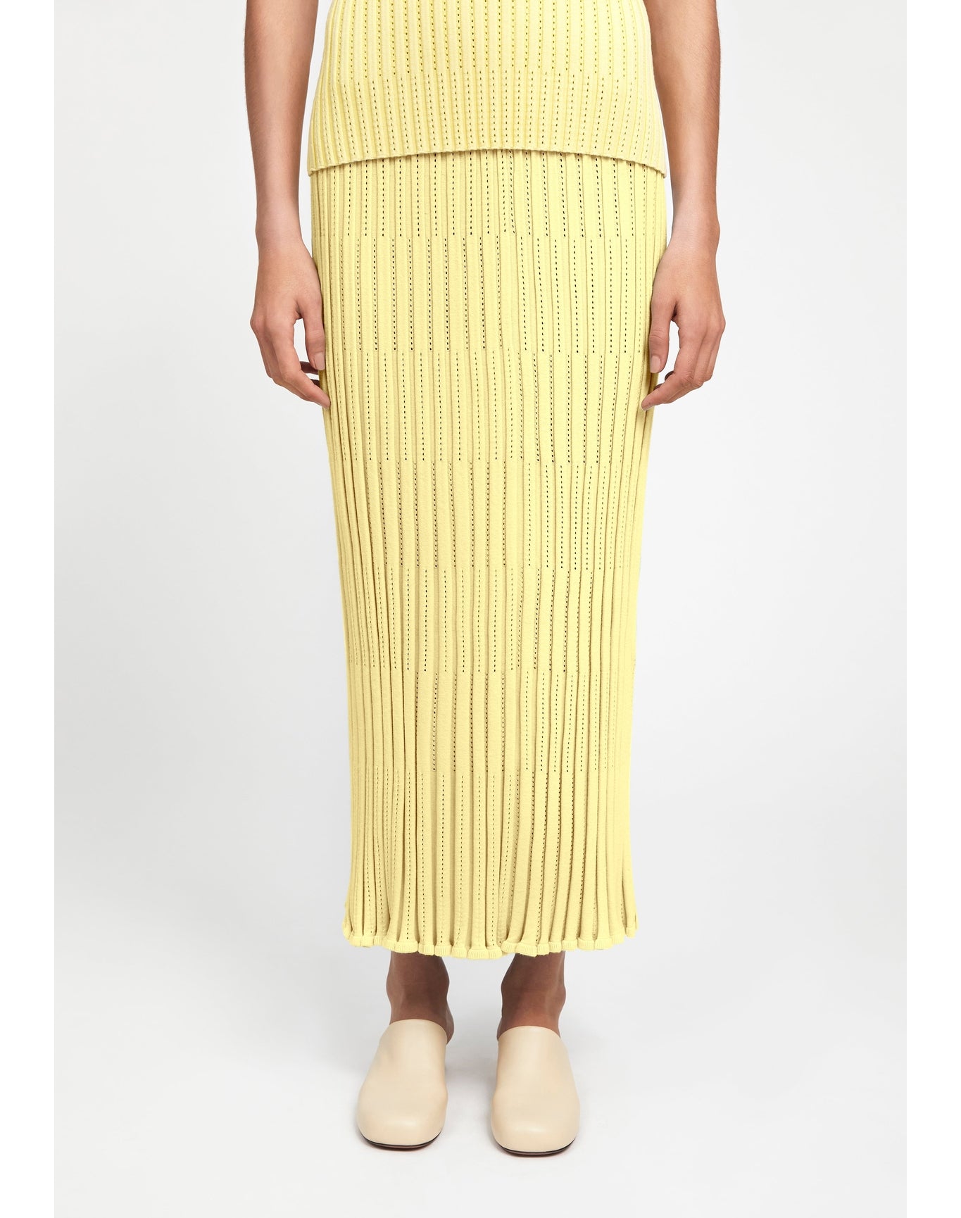 Aria | Knitted Maxi Skirt | Yellow