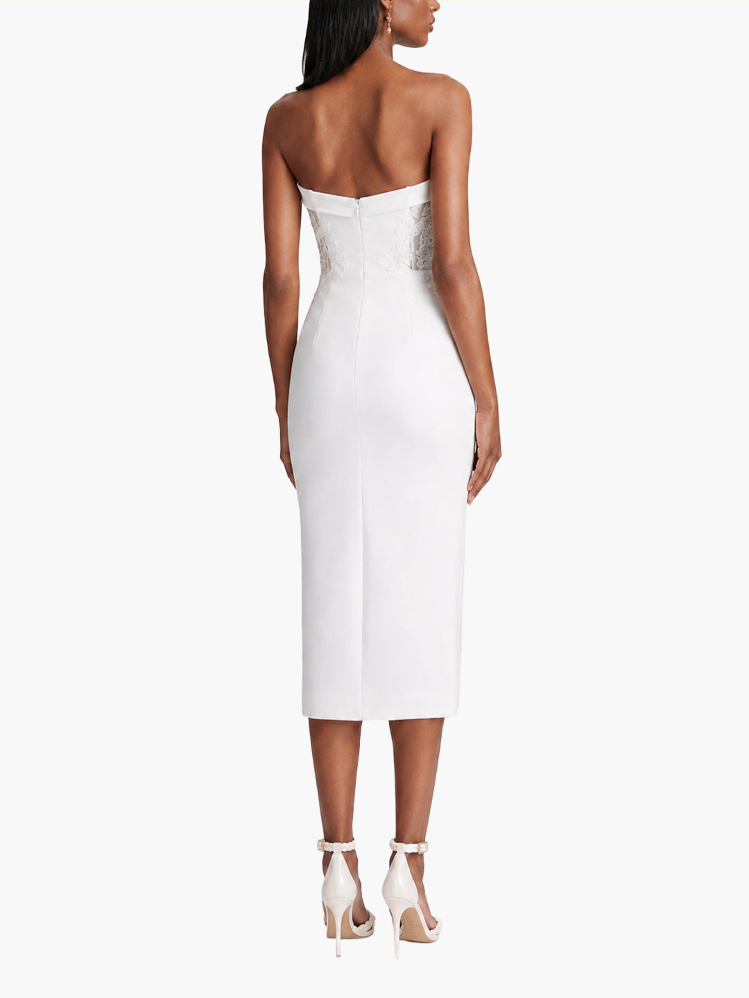 Draped Bodice Crepe Dress | Ivory