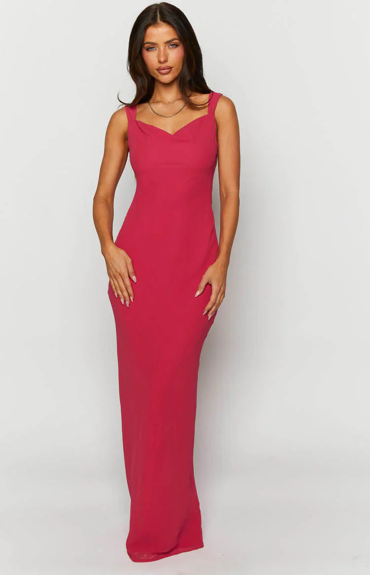 Astrid Chiffon Maxi Dress | Pink