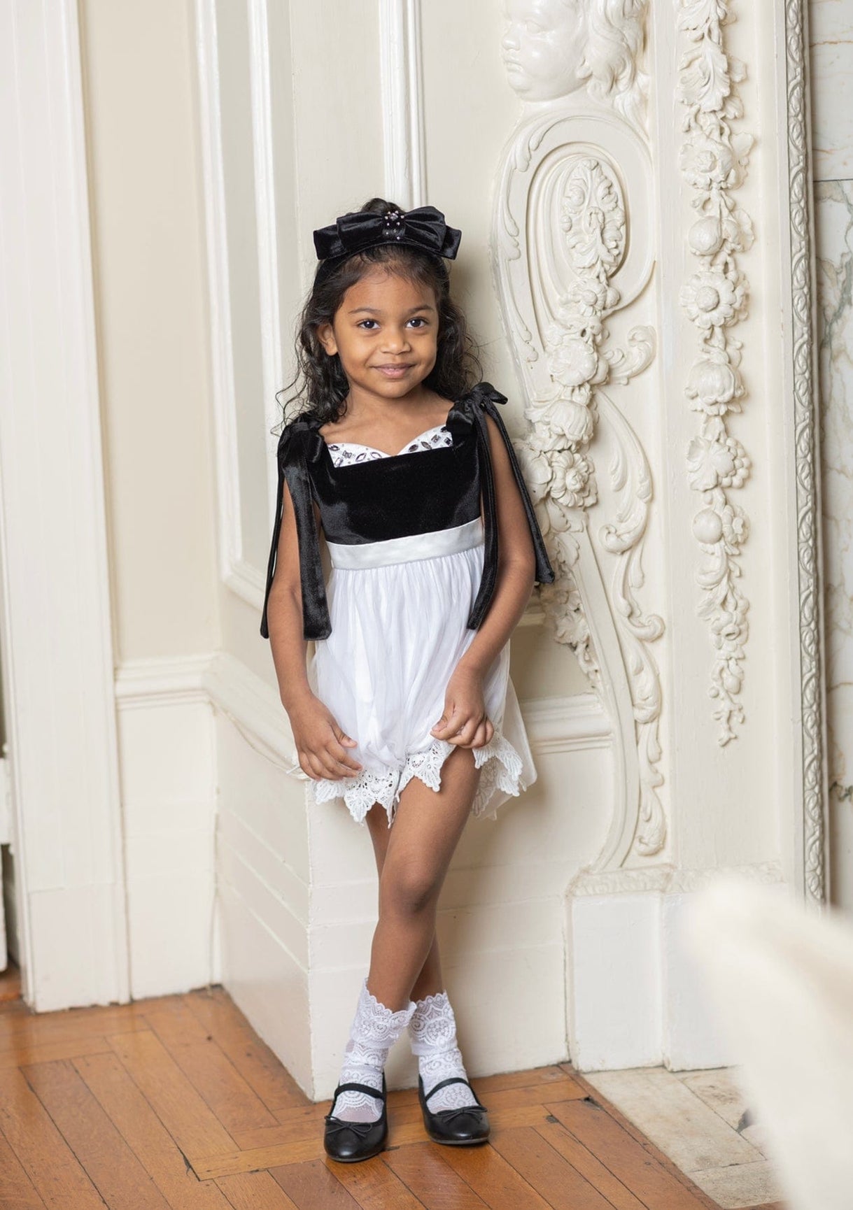 Audrey Black Velvet Headband