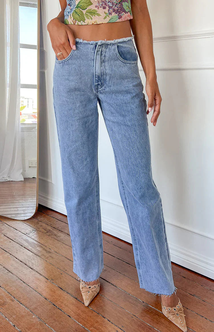 Austin Mid Rise Jeans | Mid Wash Blue Denim