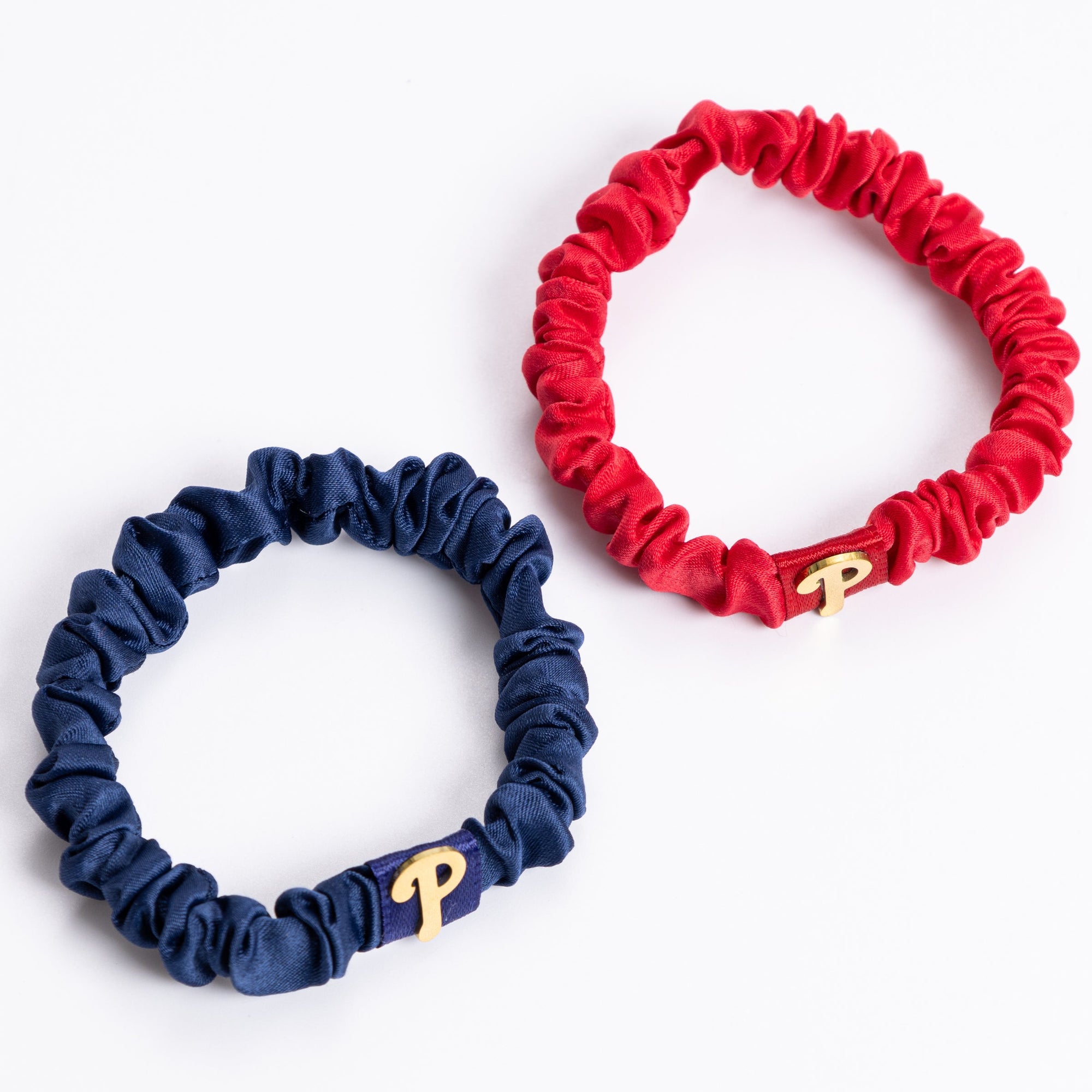 Bijoux Sport by Luv Aj MLB Mini Silk Scrunchie Set with Logo | Philadelphia Phillies