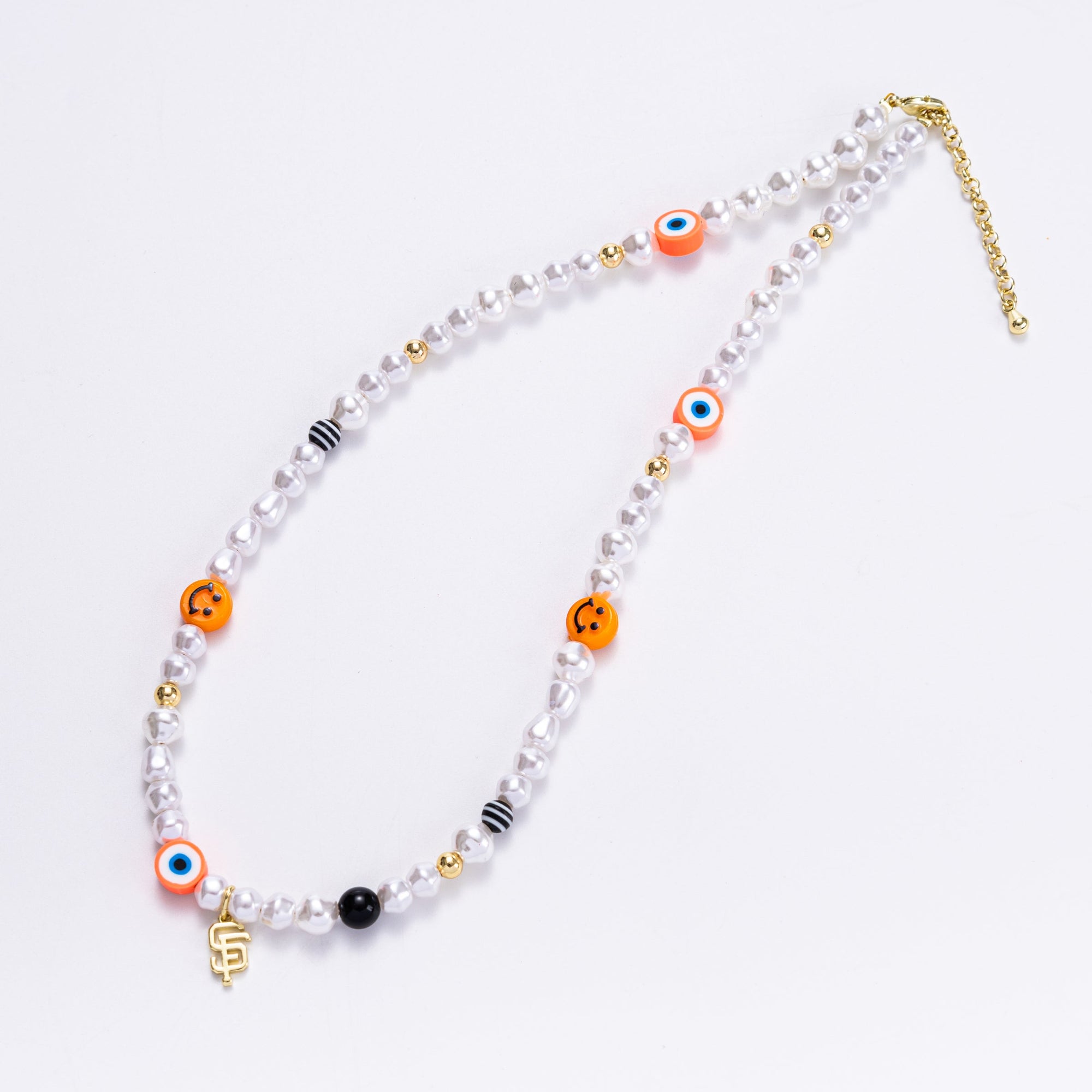 Bijoux Sport by Luv Aj MLB Pearl Bead Logo Necklace | Pearls | San Francisco Giants