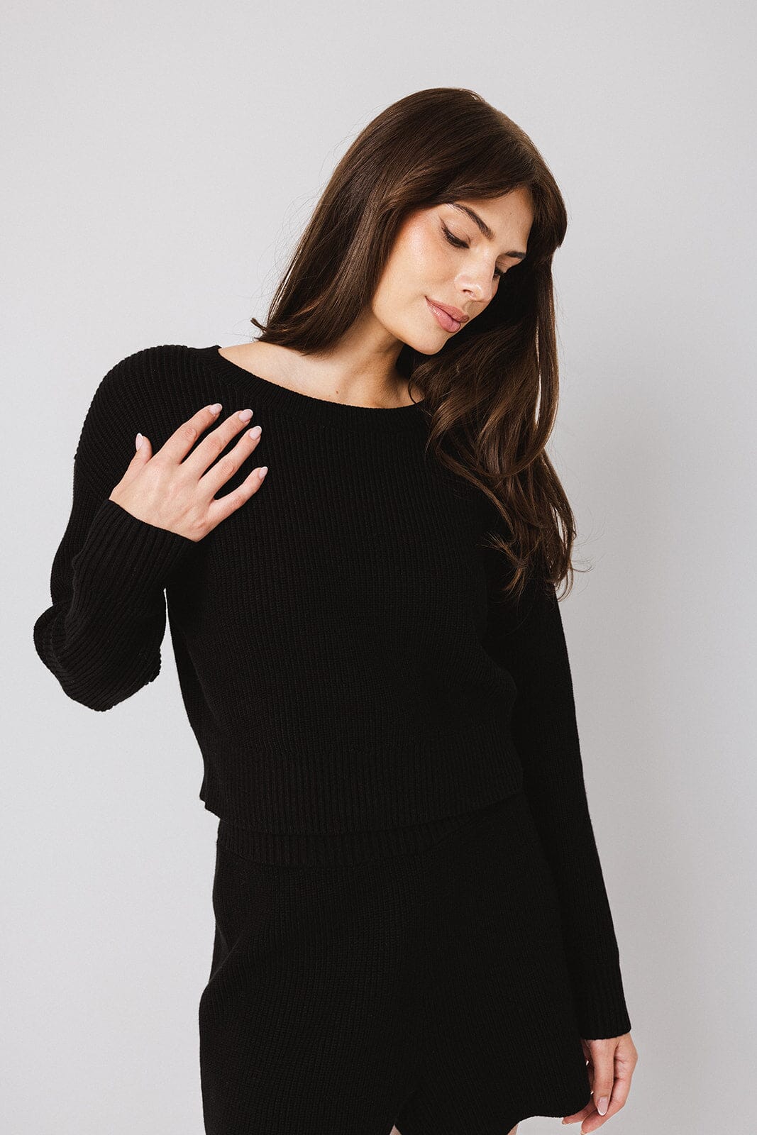 Boatneck Sweater | Jet Black