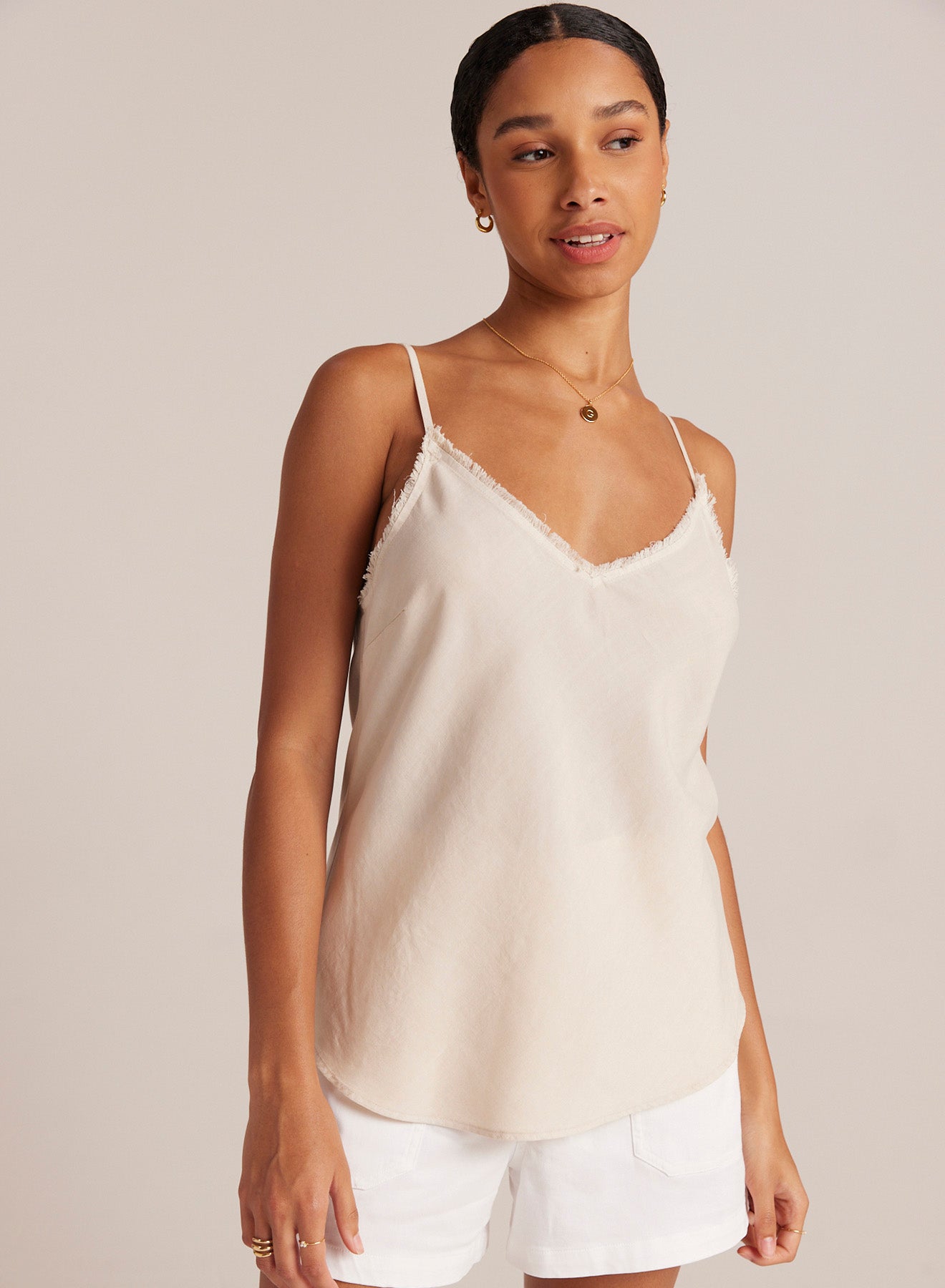 Frayed Cami | Soft Tan