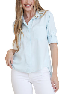 Split Back Button Down | Sea Foam