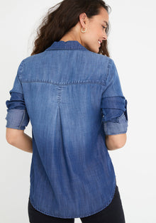 Pullover Placket Shirt | Dark Ombre Wash