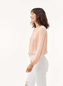 Elastic Shirred Top | Peach Clouds