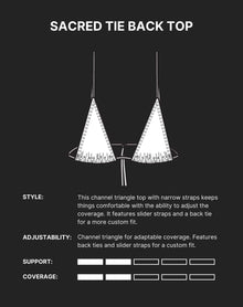 Sacred Tie Back Tassel Bikini Top | Dark Seas Black