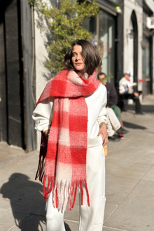 Leah Oversized Blanket Scarf | Red