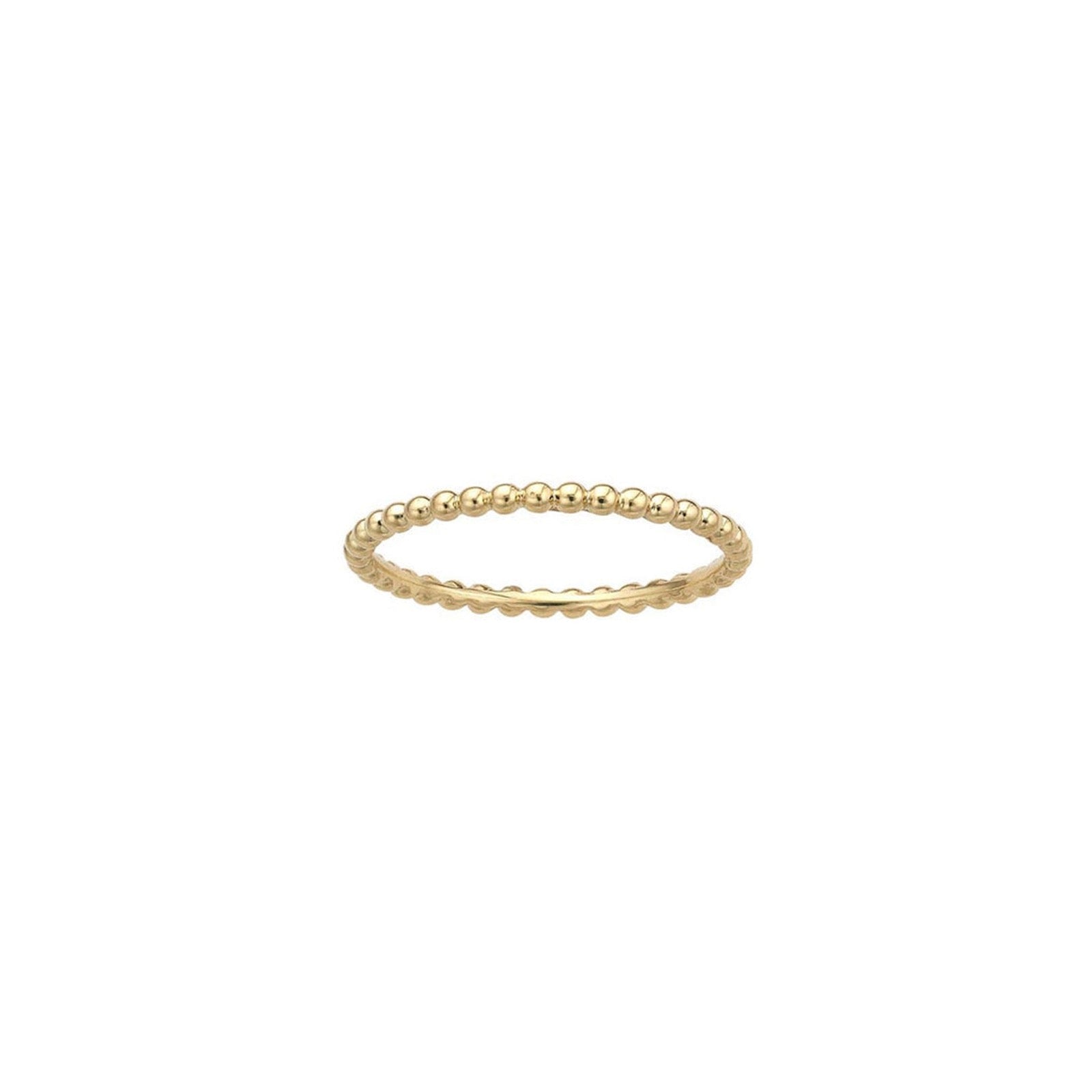 14k gold bead ring on white background