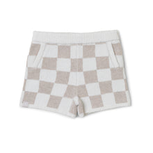 Toddler Cozychic Cotton Checkered Short | Oatmeal/Cream