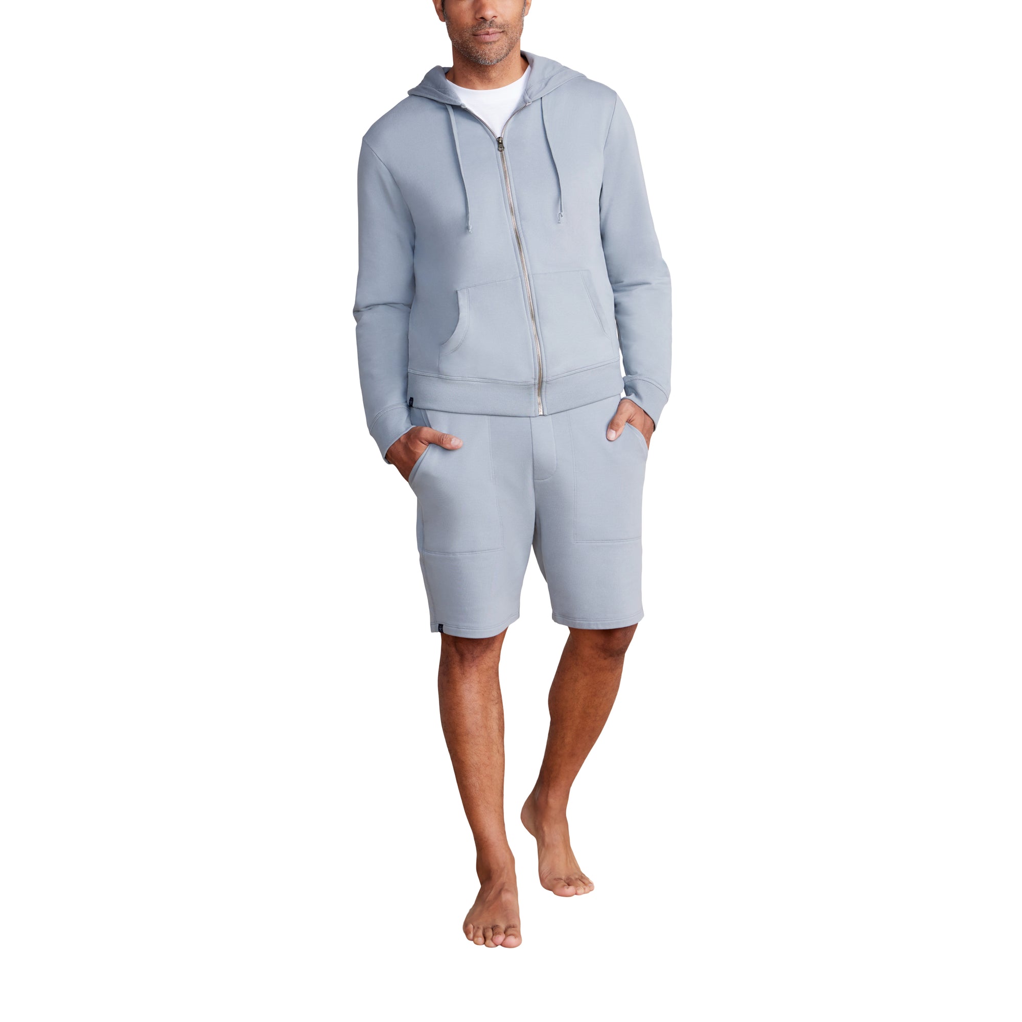 Malibu Collection Men's Pima Cotton Fleece Zip Hoodie | Dolphin Blue