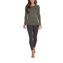 Malibu Collection WoMen's Loose Jersey Long Sleeve Tee | Olive