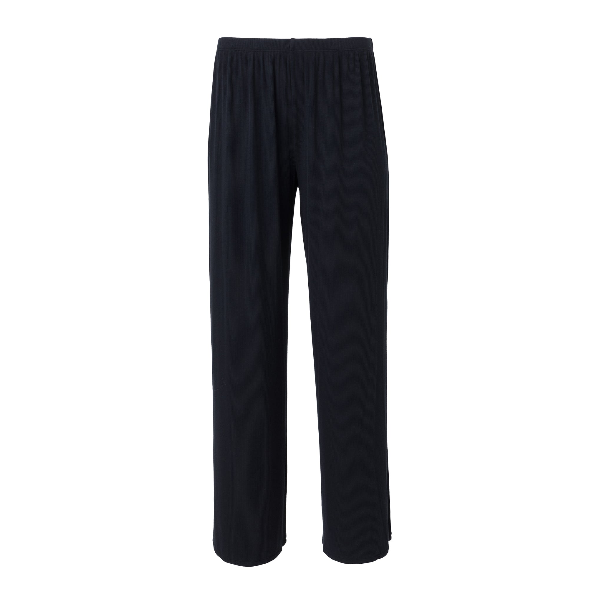 Malibu Collection Ultra-Soft Rib Wide Leg Pant | Black