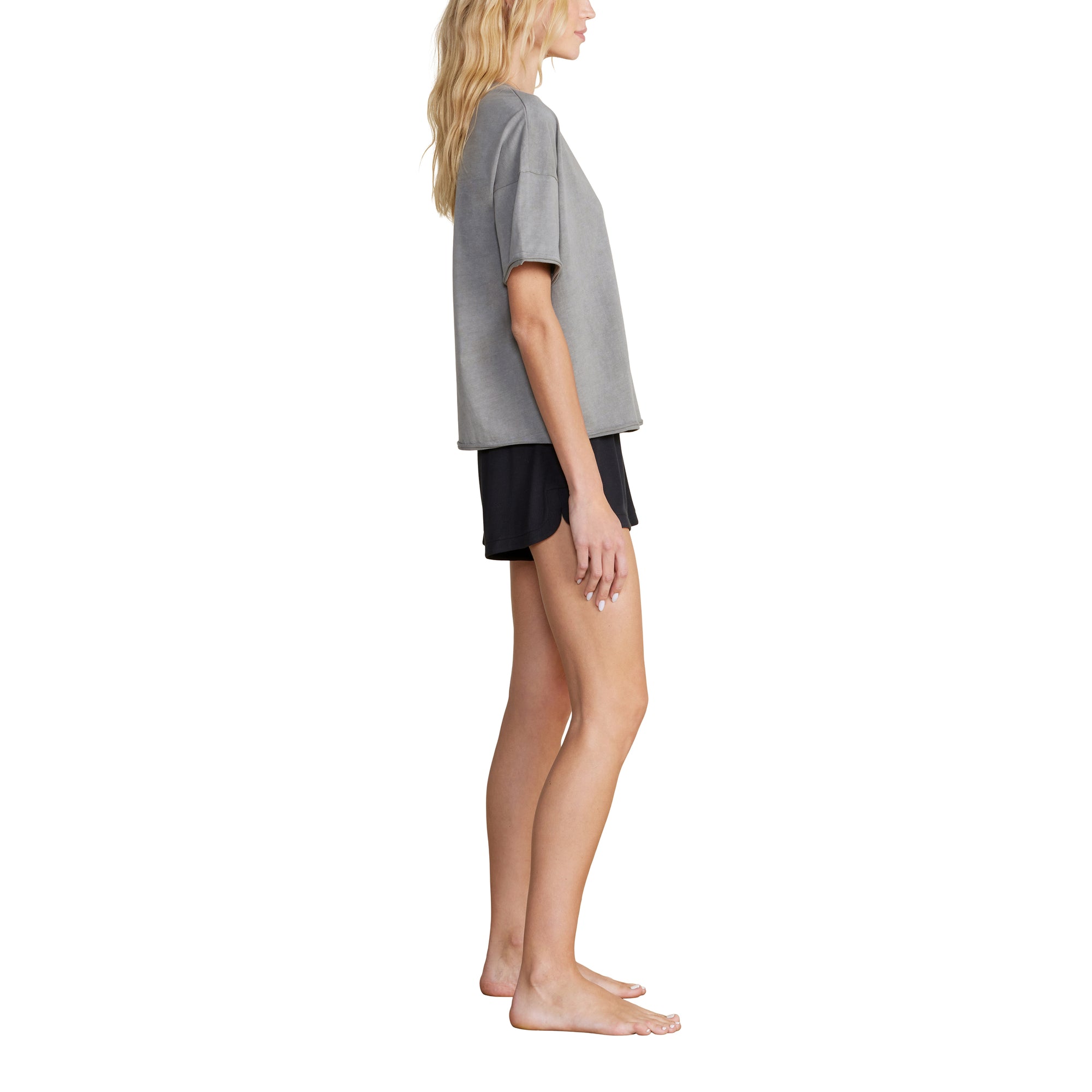 Malibu Collection Organic Rock Dye Tee | Faded Charcoal