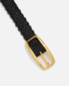 Raffia Belt | Black-Raffia-Gold