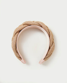 Bijou Diamante Braided Headband | Light Peach