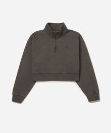 Black | Eldridge Fundamental Cropped Quarter Zip