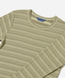 French Vanilla | Striped Waffle LS Tee