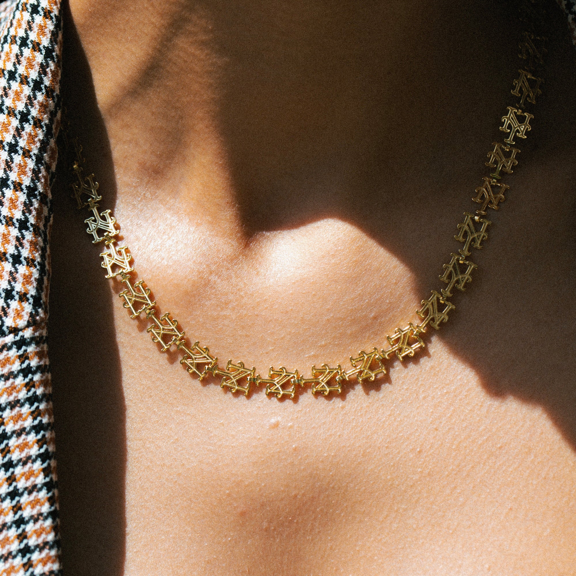 Ny Mets Cut Necklace | Gold Vermeil